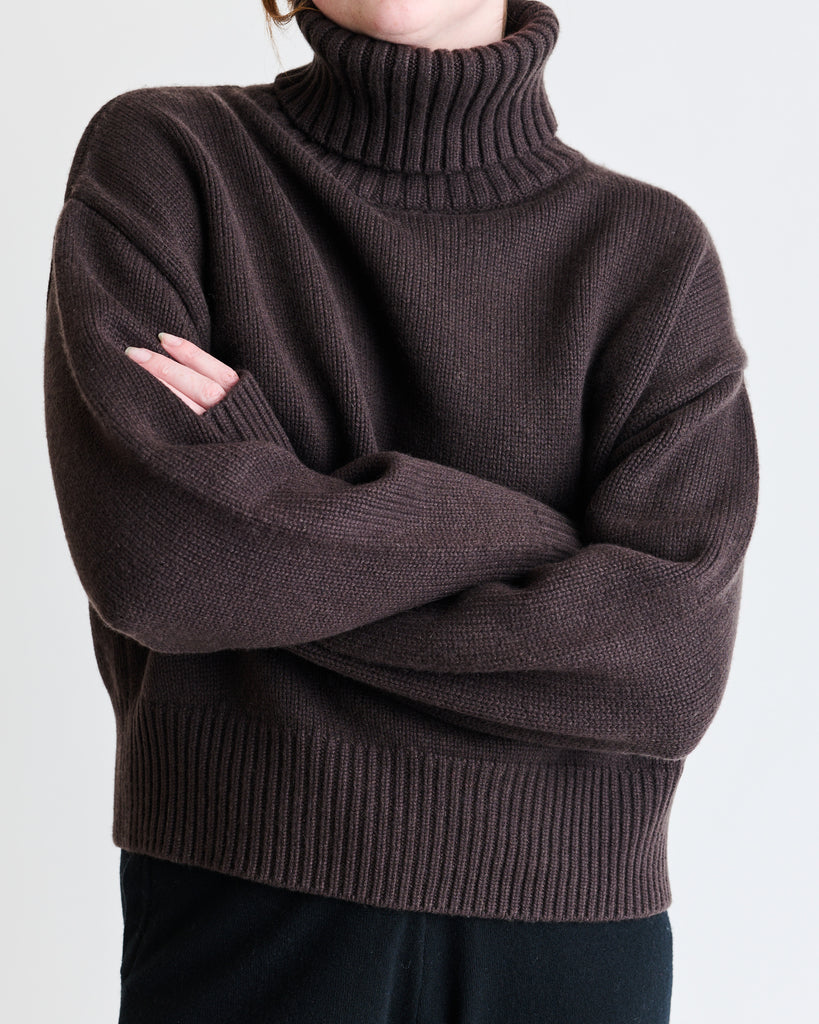 Extreme Cashmere n°434 Crop Xtra Apparel - Sweaters EXTREME CASHMERE X Dark Brown
