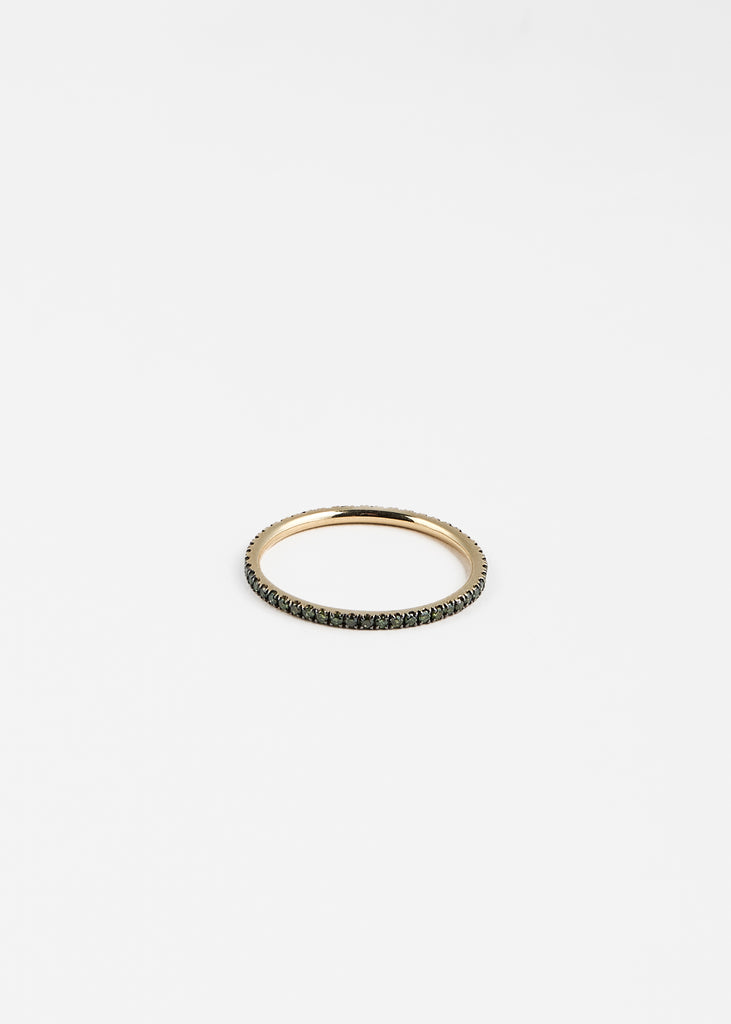 Thread Band Yellow Gold Green Diamond Ring JEWELRY ILEANA MAKRI   