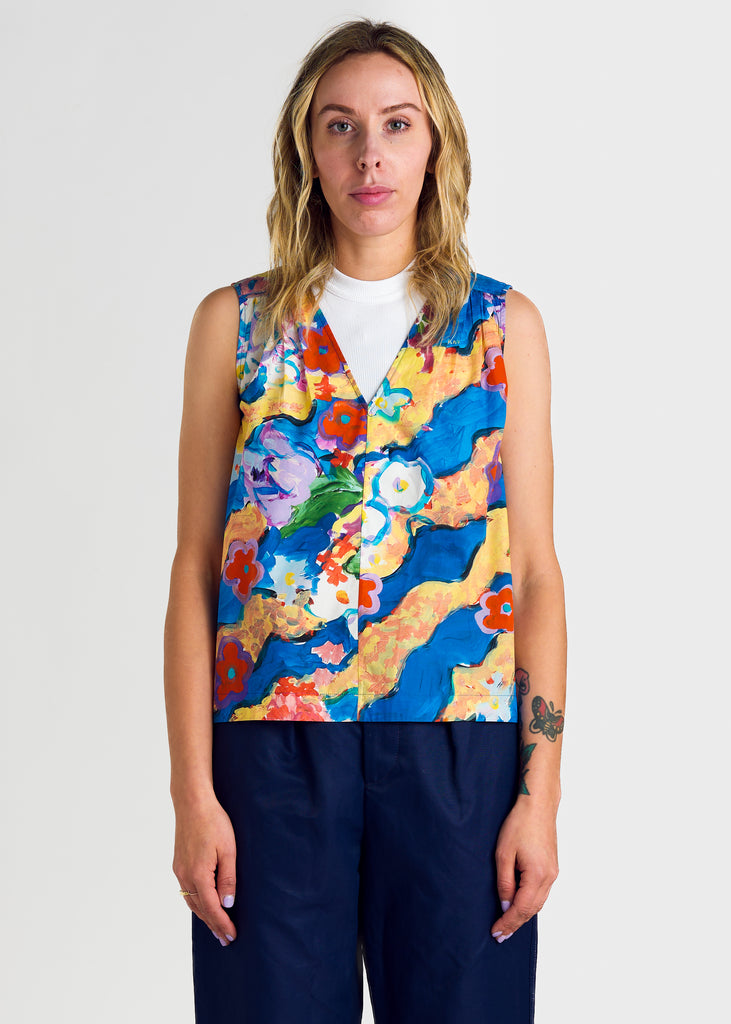 Cotton Poplin Print V Neck Top TOPS MARNI   