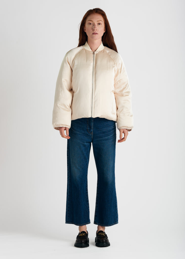 Bomber Jacket - Ivory COATS & JACKETS LOULOU STUDIO   