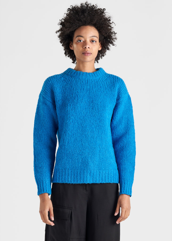 Airy Alpaca Crewneck Sweater TOPS TIBI Sapphire XXS 