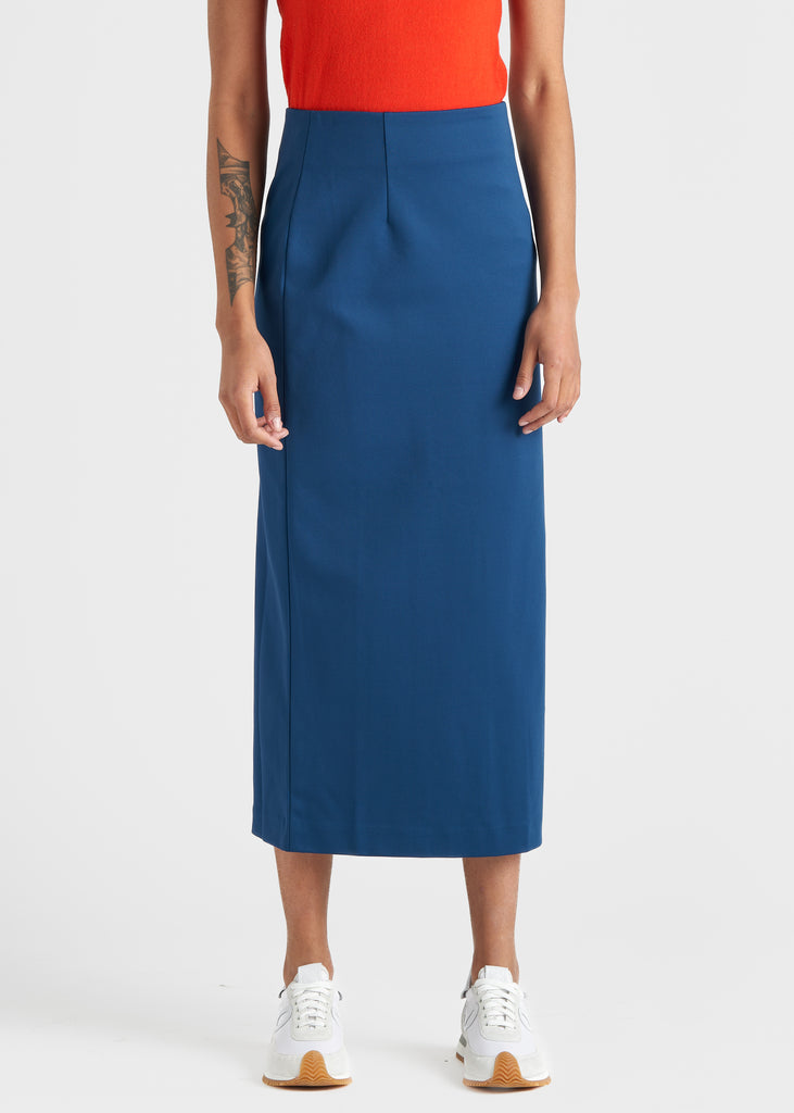 Structured Knit Pencil Skirt SKIRTS TIBI Azure 00 