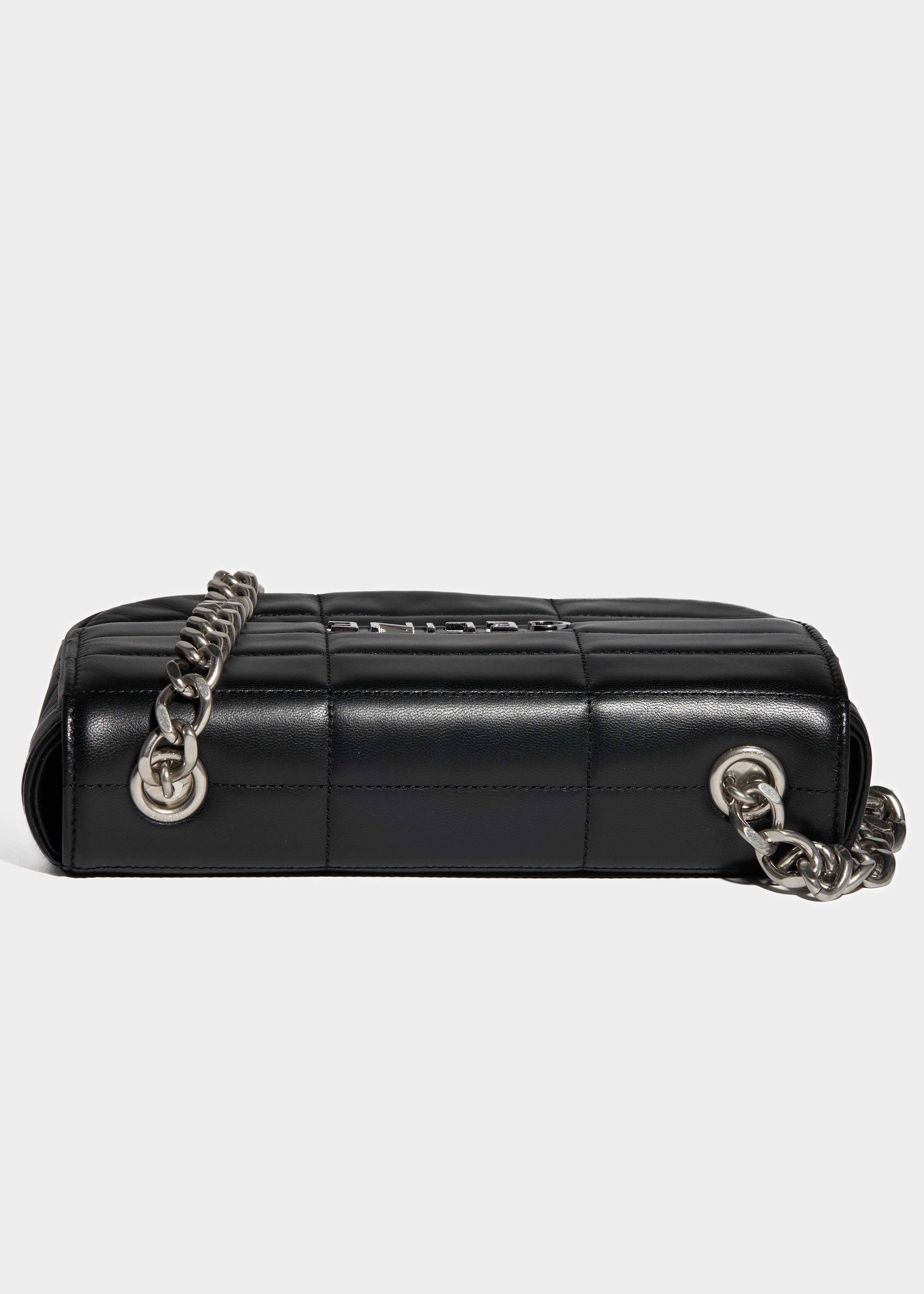 Celine Chain Shoulder Bag In Quilted Goatskin - Black