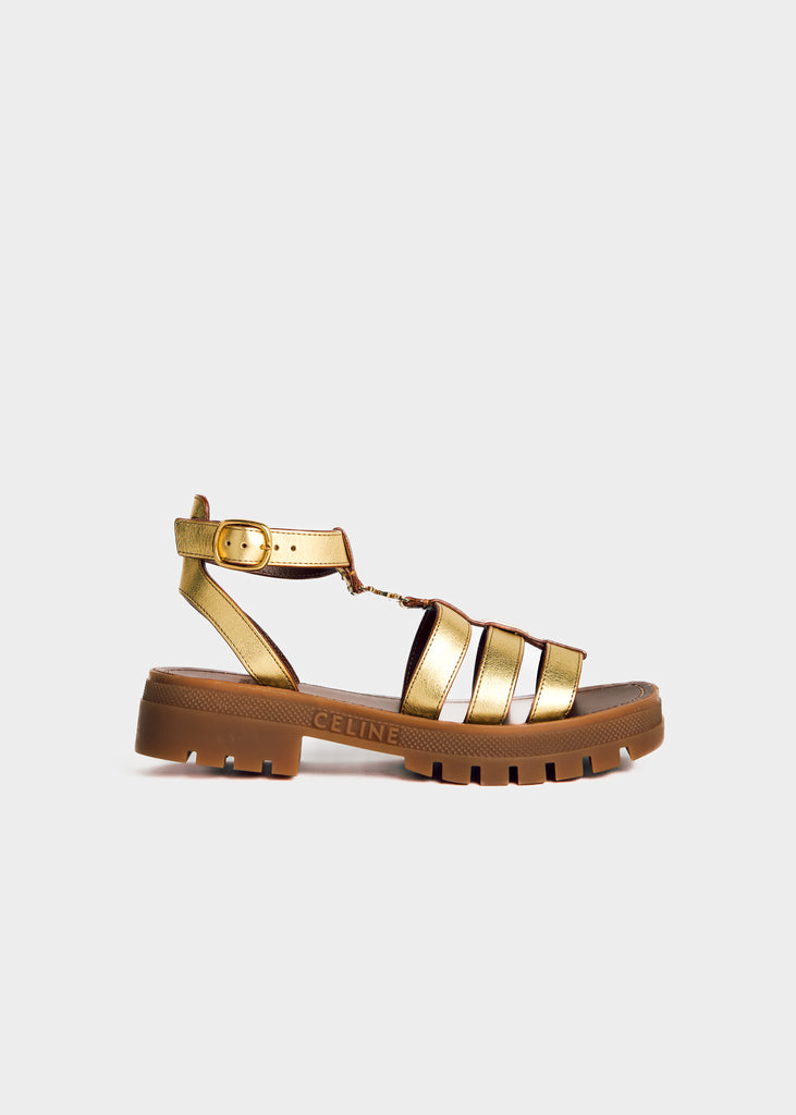 Triomphe Gladiator Sandal - Gold SHOES CELINE   
