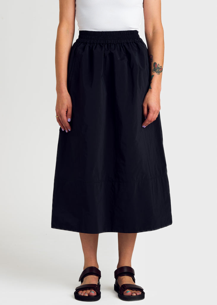 Nylon Pull on Full Skirt SKIRTS TIBI Black XXS 