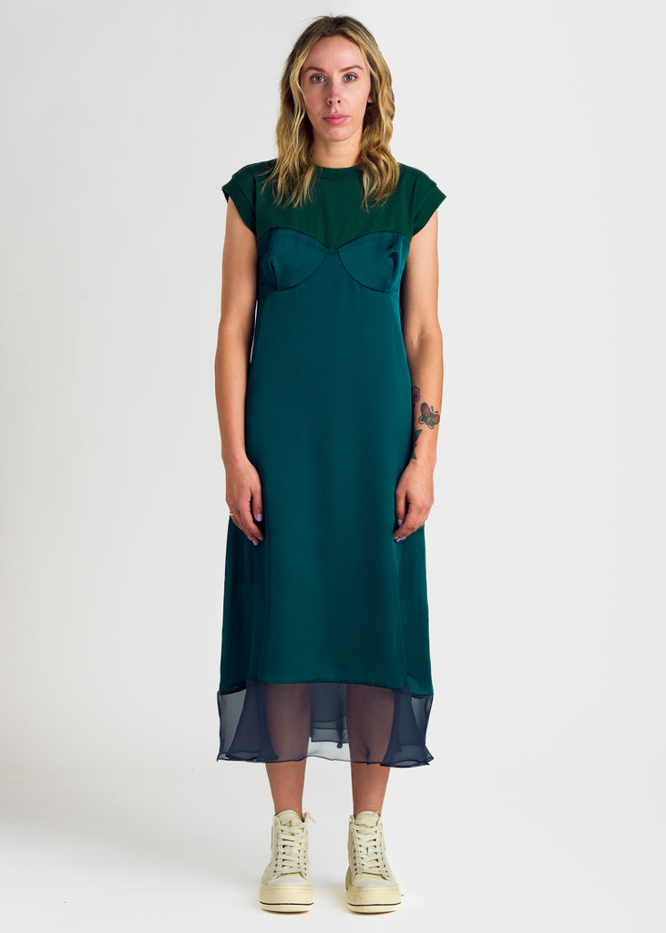 Cotton Jersey Dress - Green DRESSES SACAI   